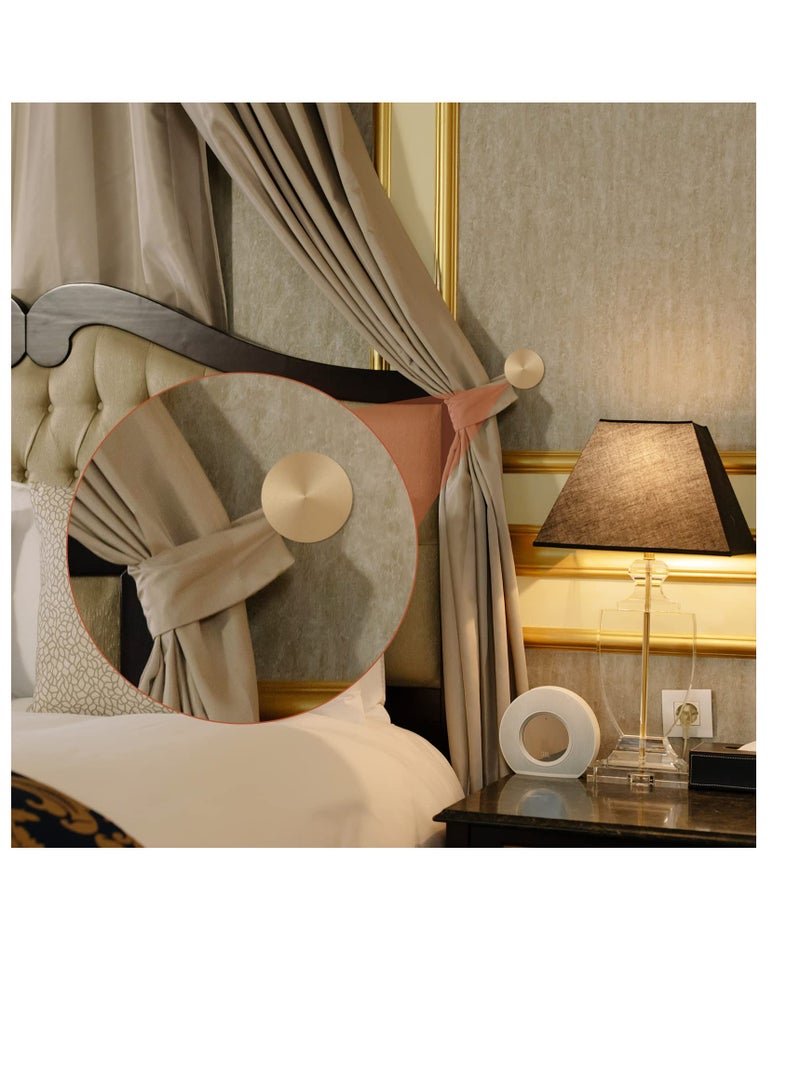 Excefore Curtain Holdbacks, 2 Pcs Metal Decorative Curtain Holdbacks, Vintage Curtain Tassel Holders Medallion Round Curtain Pull Backs, Wall Mounted Drapery Tieback Hooks with Screws (Dark Gold) - Image 4