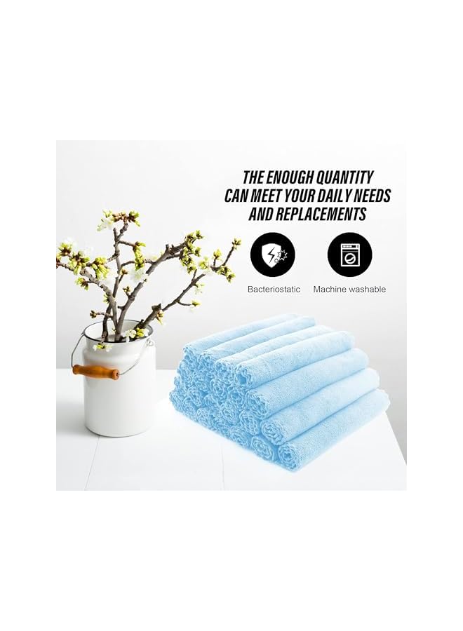 The Bros Ultra Soft Premium Washcloths Set - 12 x 12 inches - 24 Pack - Quick Drying - Highly Absorbent Coral Velvet Bathroom (Aquamarine, 12 x 12 Inch) - Image 5