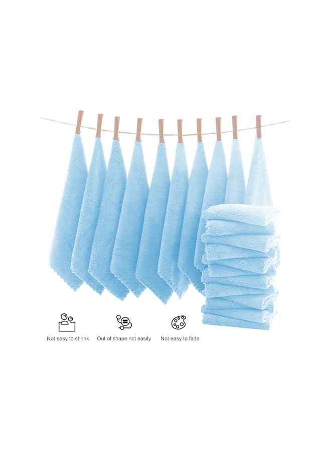 The Bros Ultra Soft Premium Washcloths Set - 12 x 12 inches - 24 Pack - Quick Drying - Highly Absorbent Coral Velvet Bathroom (Aquamarine, 12 x 12 Inch) - Image 3