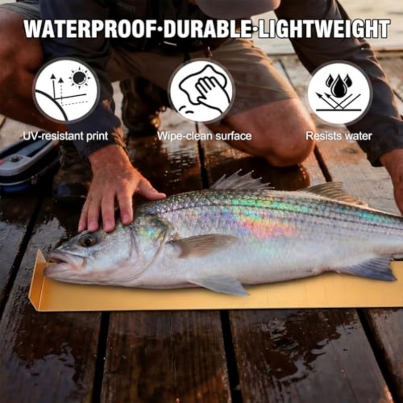 22 Inch Aluminum Fish Measuring Board Ruler Yellow Durable Anti Corrosion Fishing Equipment for Lakes Rivers Ponds Nearshore Saltwater - Image 3