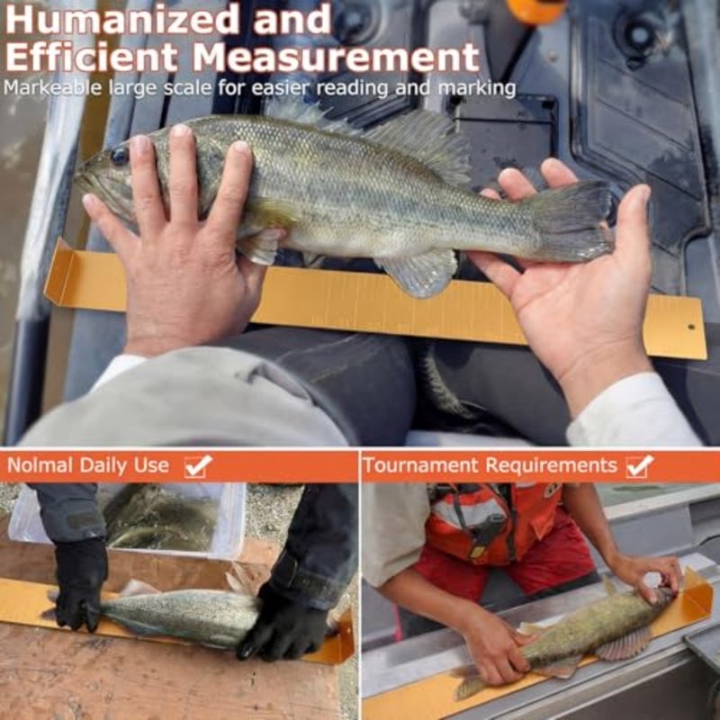 22 Inch Aluminum Fish Measuring Board Ruler Yellow Durable Anti Corrosion Fishing Equipment for Lakes Rivers Ponds Nearshore Saltwater - Image 5
