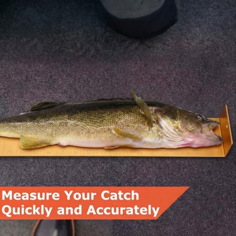 22 Inch Aluminum Fish Measuring Board Ruler Yellow Durable Anti Corrosion Fishing Equipment for Lakes Rivers Ponds Nearshore Saltwater - Image 4