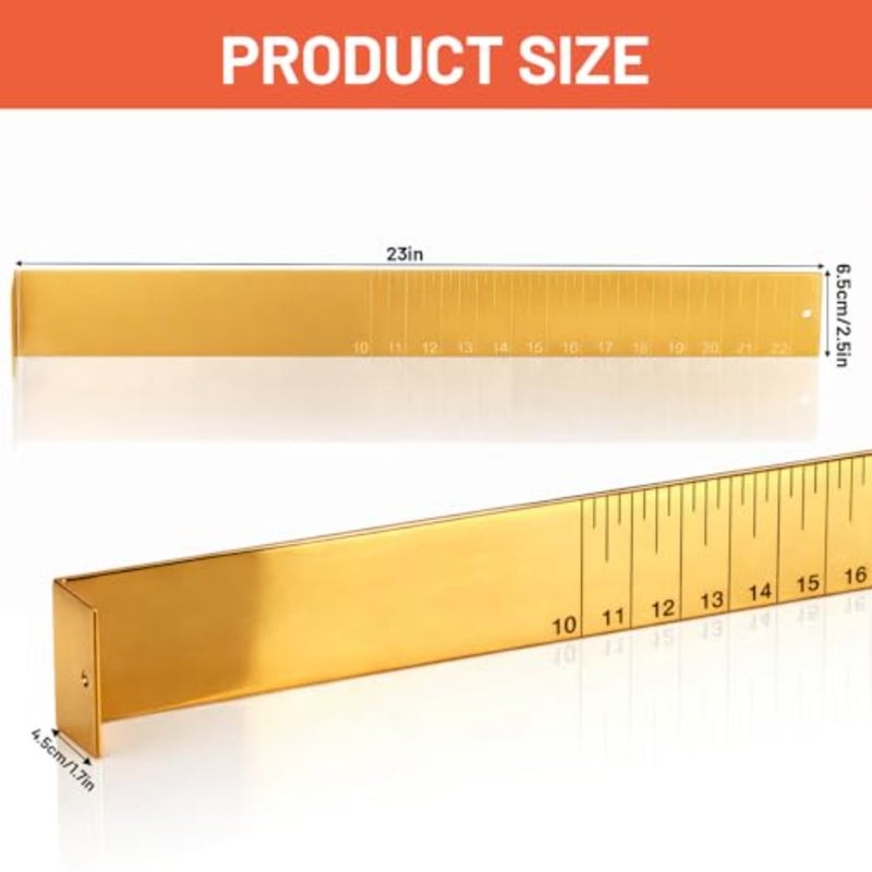 22 Inch Aluminum Fish Measuring Board Ruler Yellow Durable Anti Corrosion Fishing Equipment for Lakes Rivers Ponds Nearshore Saltwater - Image 2