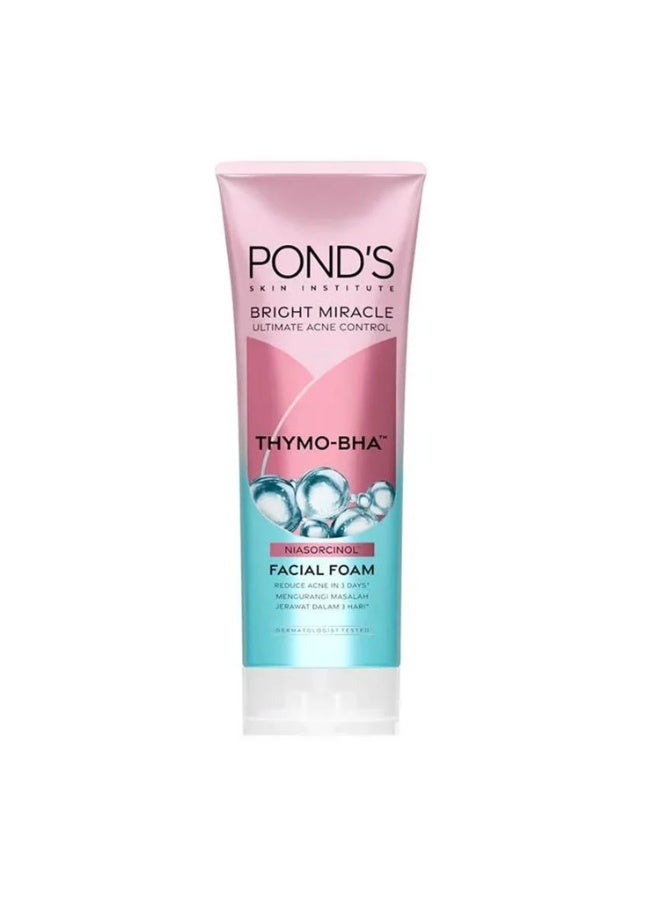 PONDS Bright Miracle Ultimate Acne Control Facial Foam - 100g - Image 1