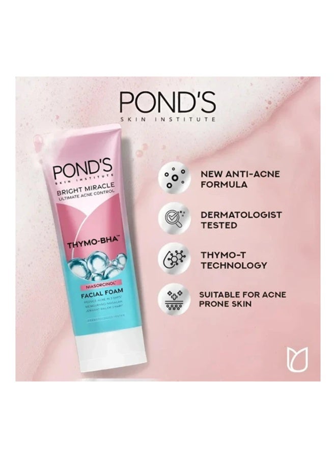 PONDS Bright Miracle Ultimate Acne Control Facial Foam - 100g - Image 2