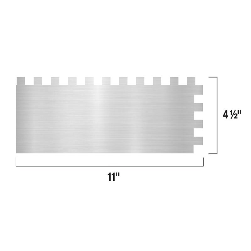 QEP Comfort Grip Stainless Steel Trowel Square-Notch 1/2" x 1/2" x 1/2" - Image 2