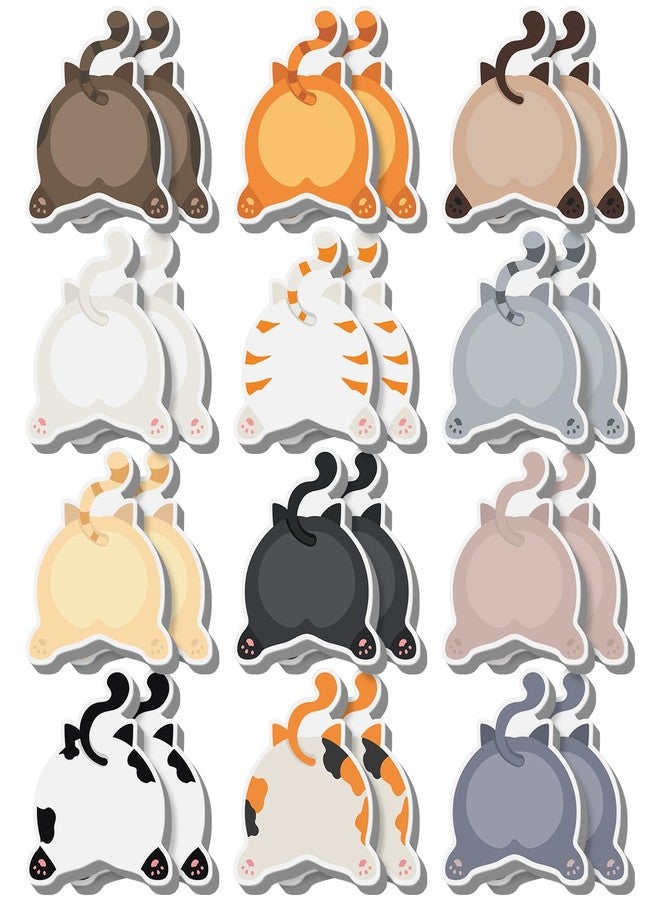 Yinder 24 Pads Cute Sticky Notes Kawaii Fun Animal Sticky Notes Pads Bulk Cartoon Memo Self Adhesive for Veterinary Gift Office School Tab Party Supplies(Fresh Cat) - Image 1