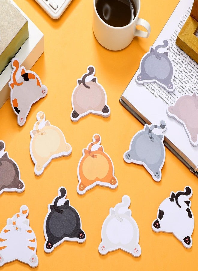 Yinder 24 Pads Cute Sticky Notes Kawaii Fun Animal Sticky Notes Pads Bulk Cartoon Memo Self Adhesive for Veterinary Gift Office School Tab Party Supplies(Fresh Cat) - Image 3