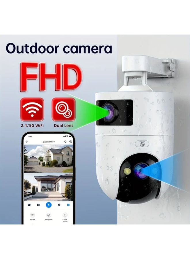 W8 64G Card Security Camera 5G Wifi Dual Lens Auto Rotating Gimbal Night Vision Motion Detection - Image 2