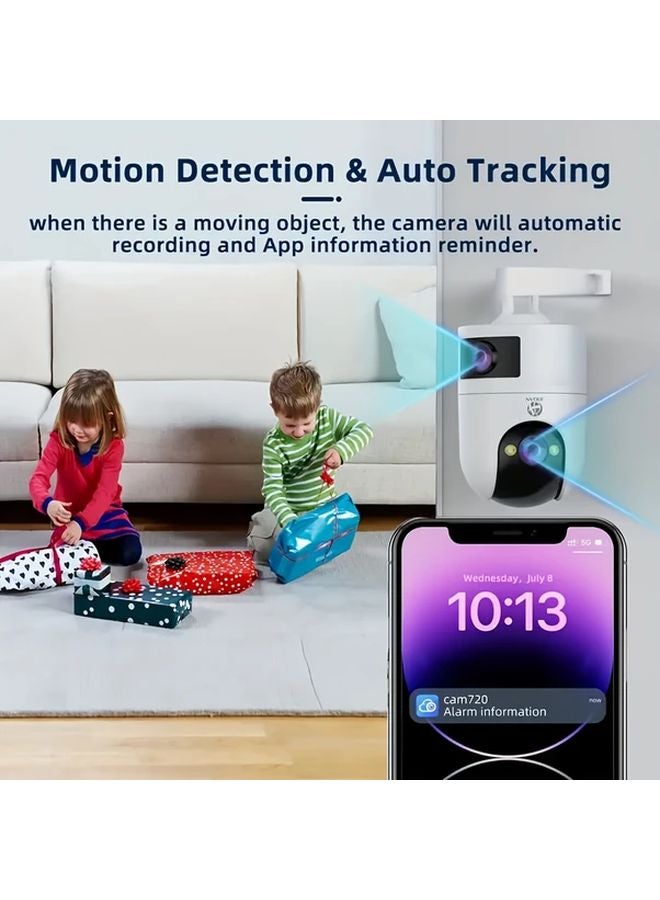 W8 64G Card Security Camera 5G Wifi Dual Lens Auto Rotating Gimbal Night Vision Motion Detection - Image 3