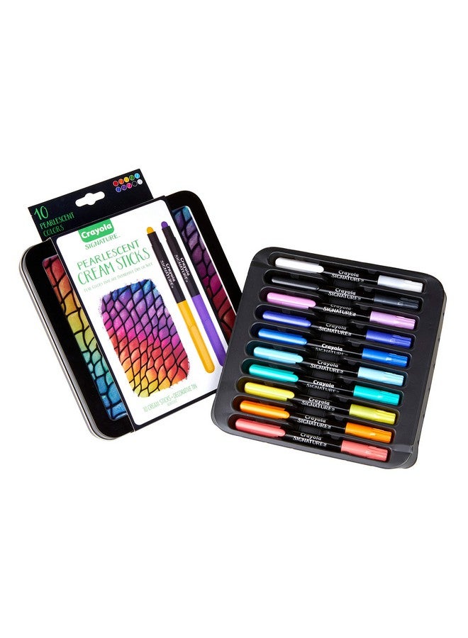 Crayola أقلام كريولا الكريمية اللامعة وعلبة، بديل الباستيل الزيتي، مجموعة هدايا، 10 قطع - Image 3