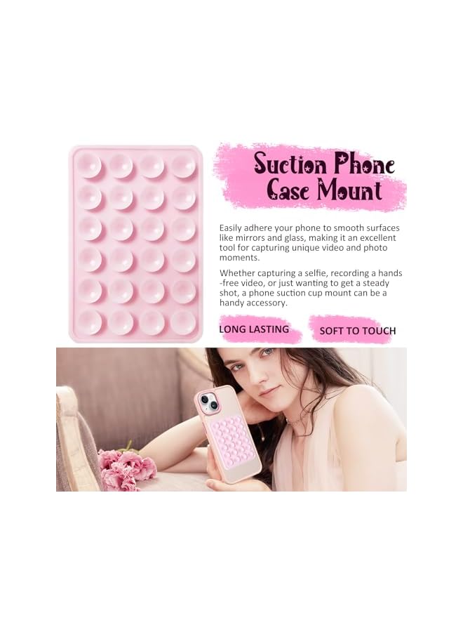 Green Tiger Silicone Suction Phone Case Mount, Silicon Adhesive Phone Accessory for Smartphones, Hands-Free Mirror Shower Phone Holder for Selfies, Tiktok Videos (Light Pink) - Image 2