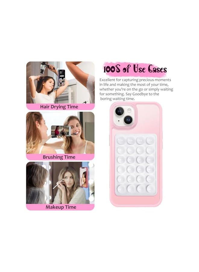 Green Tiger Silicone Suction Phone Case Mount, Silicon Adhesive Phone Accessory for Smartphones, Hands-Free Mirror Shower Phone Holder for Selfies, Tiktok Videos (Light Pink) - Image 3