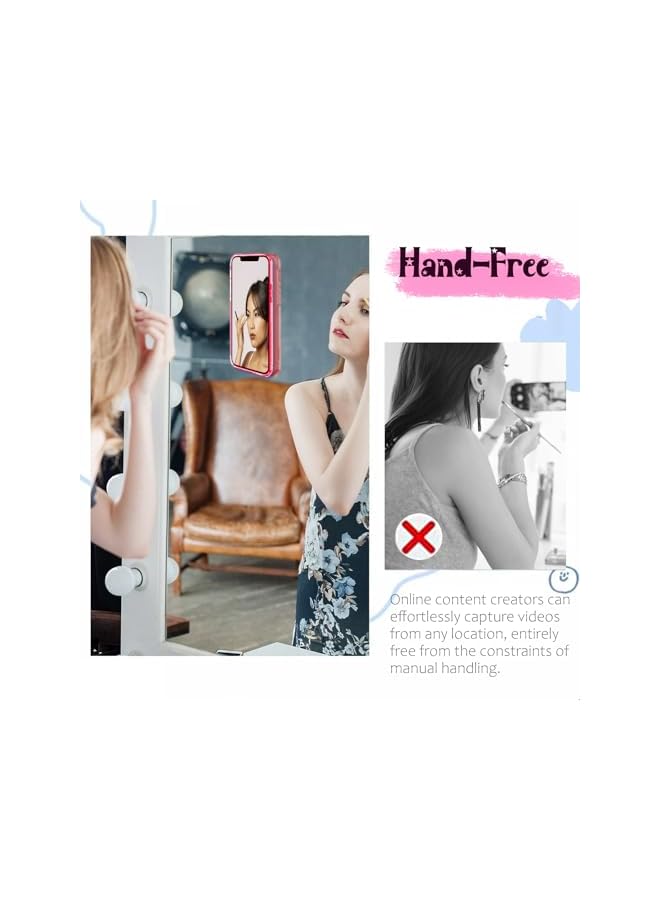 Green Tiger Silicone Suction Phone Case Mount, Silicon Adhesive Phone Accessory for Smartphones, Hands-Free Mirror Shower Phone Holder for Selfies, Tiktok Videos (Light Pink) - Image 5