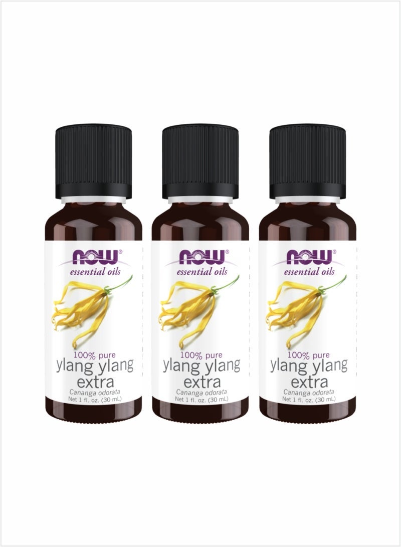 Now Essential Oils 100% Pure Ylang Ylang Extra Oil – 30ml (Pack of 3)