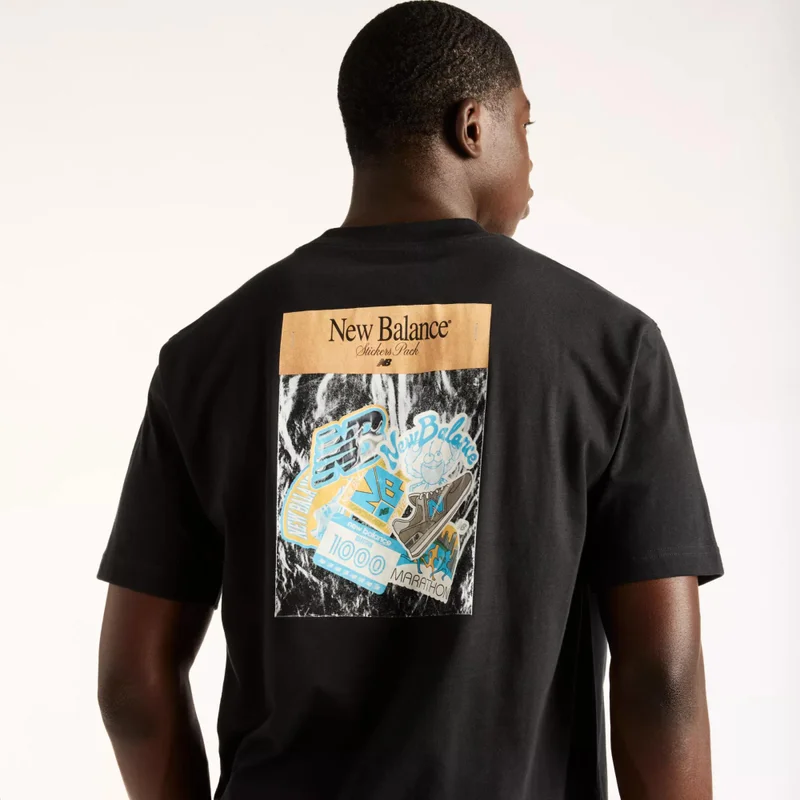 New Balance Black Men's Sticker Pack Bundle T-Shirt for Men | Best Price UAE