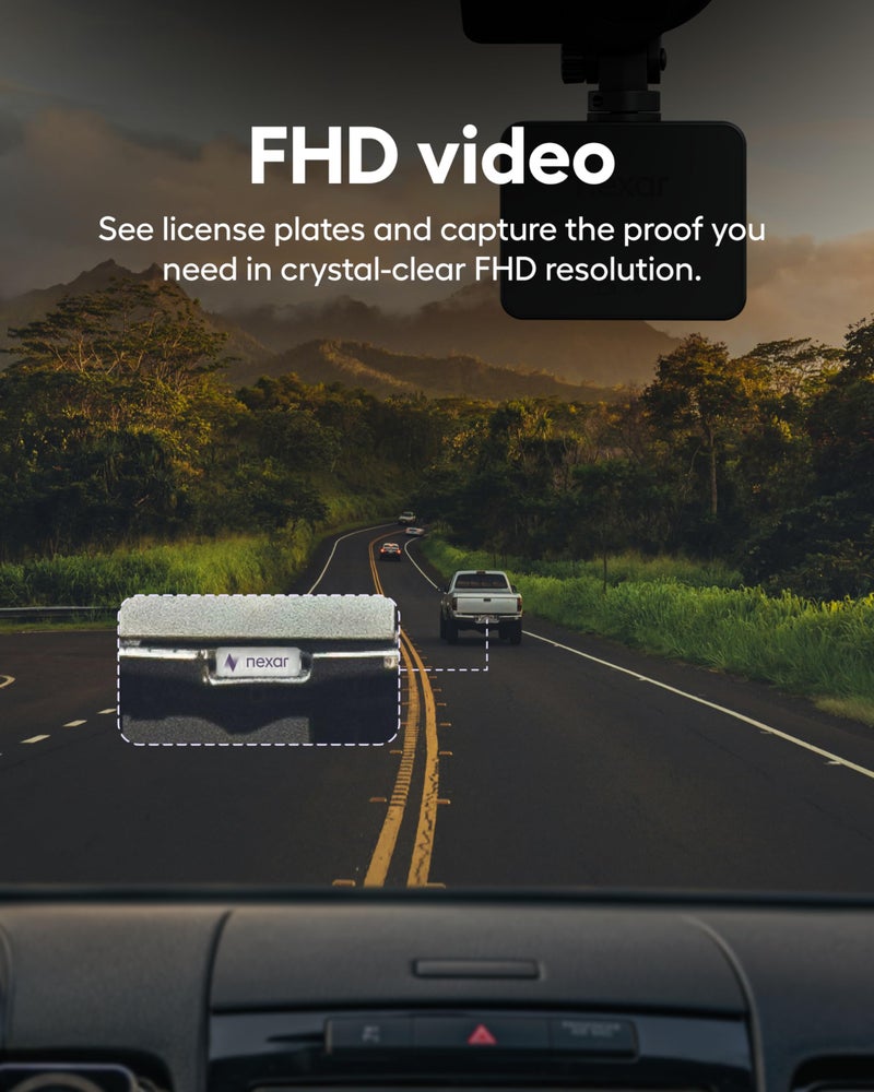 Nexar Pro Dual Dash Cam 1080p FHD Front and Interior Cameras AI Crash Detection 24H Parking Mode Night Vision and Unlimited Cloud Backup Includes 32GB SD Card and 1-Year Nexar App Subscription - Image 5
