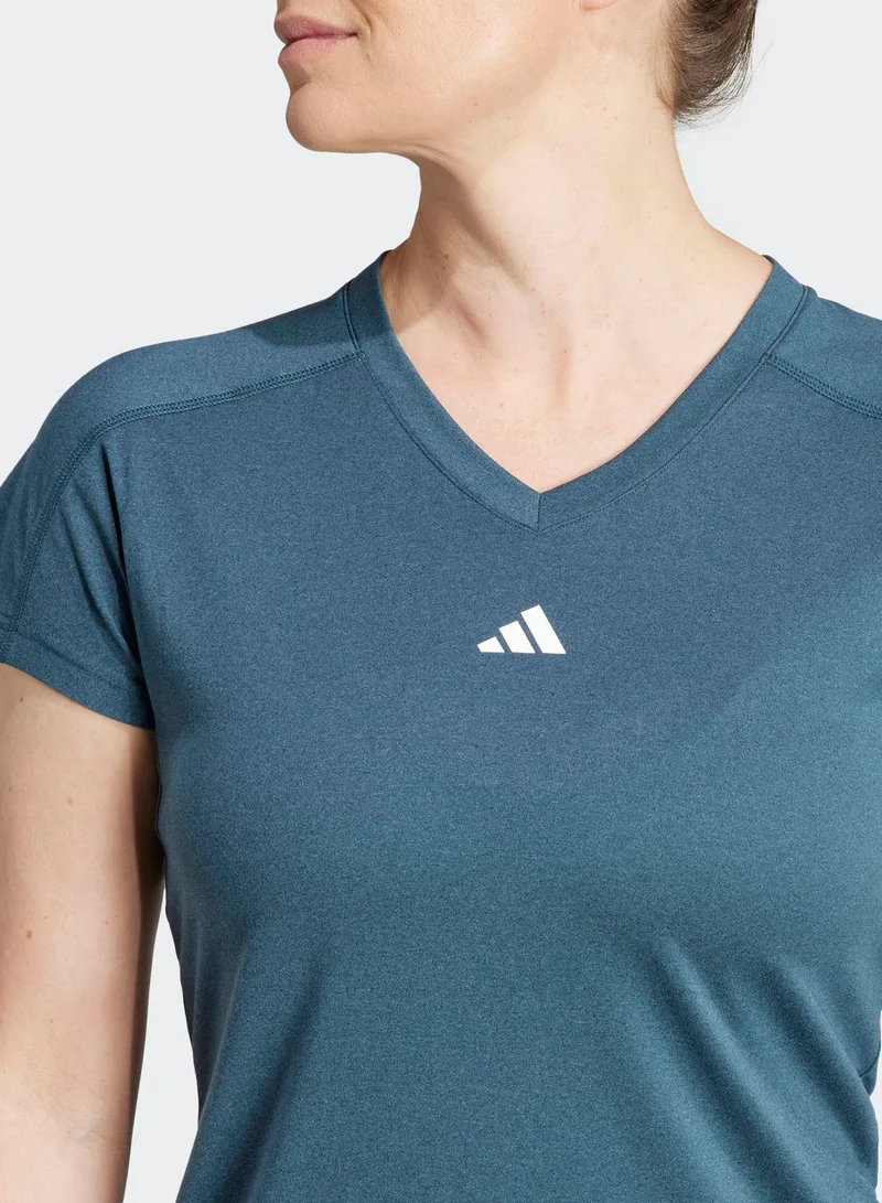 Adidas Aeroready Train Essentials Minimal Branding V-Neck T-Shirt