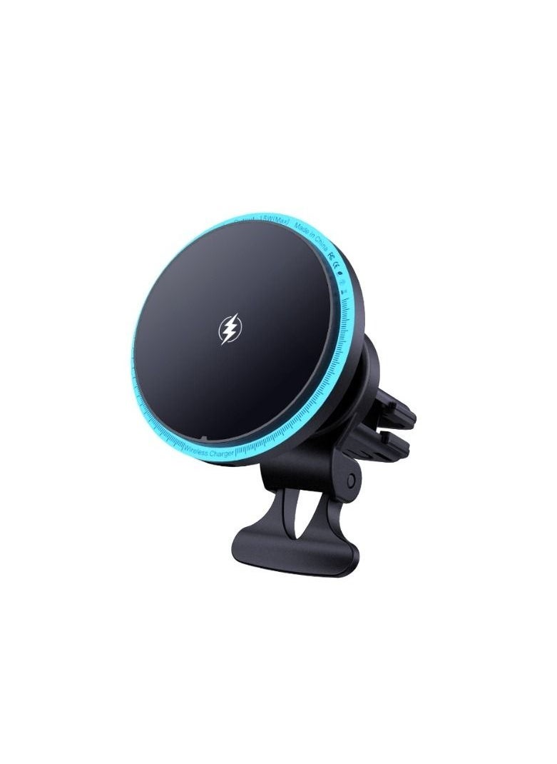 ARNO Magnetic car wireless fast charging mobile phone holder LED atmosphere Blue light  - Image 1