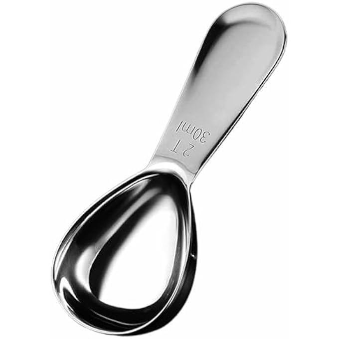 ريحني ملعقة قياس معدنية من الفولاذ المقاوم للصدأ بحجم 30 مل مع مقبض قصير لمسحوق حبوب القهوة المطحونة إسبريسو - Image 1