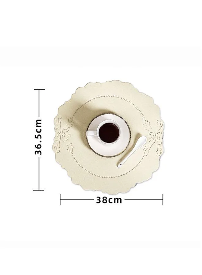 QUESERA Monda leather Accent side table/ BAR TABLE WITH STORAGE ON WHEELS - BEIGE BY QUESERA