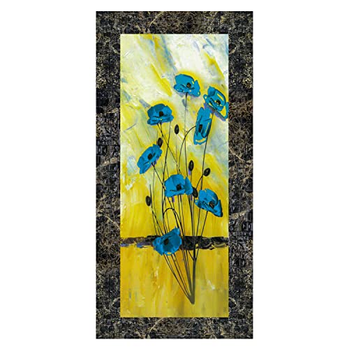 Indianara Set of 3 Abstract Birds and Flowers Framed Art Painting (1107MGY) without glass 6 X 13, 10.2 X 13, 6 X 13 INCH - Image 4