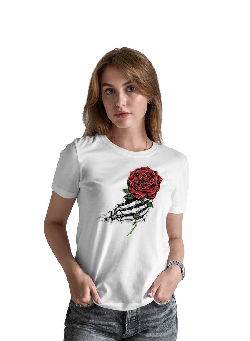 Fashion World Cotton T-shirt Printed with High-quality rose - Image 1