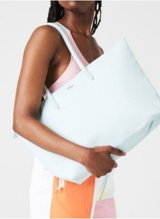 LACOSTE حقيبة كتف متعددة الوظائف بسحاب بسعة كبيرة لون أخضر نعناعي 45 سم * 30 سم * 12 سم - Image 4