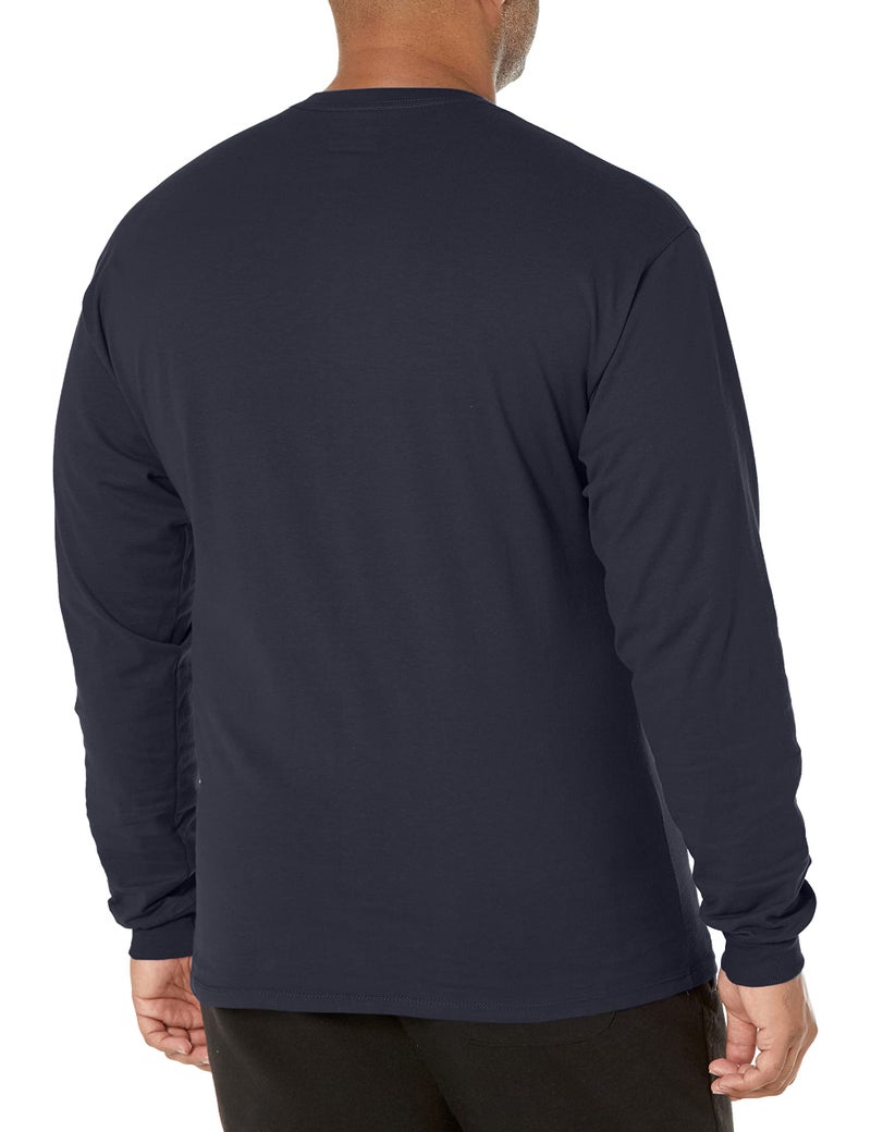 Champion mens Classic Long Sleeve Tee, Screen Print Script T Shirt, Navy-y06794, Medium US - Image 2