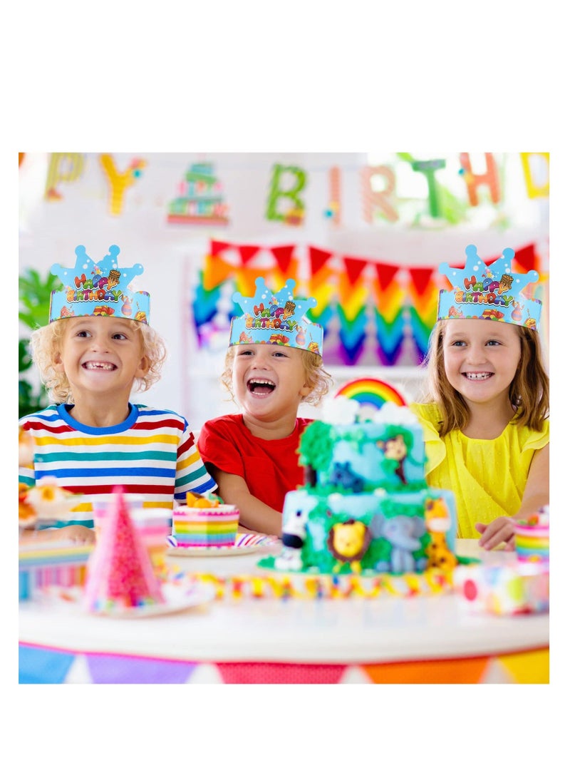 واي آند دي 50 Pcs Birthday Crowns for Kids, Paper Party Hats, Happy Boys Girls, Family Classroom School Decor Supplies - Image 2