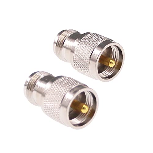 RFaha 2pcs UHF Male PL259 to N Type Female RF Coax Adapter UHF to N Coaxial Connector(F39-2) - Image 1