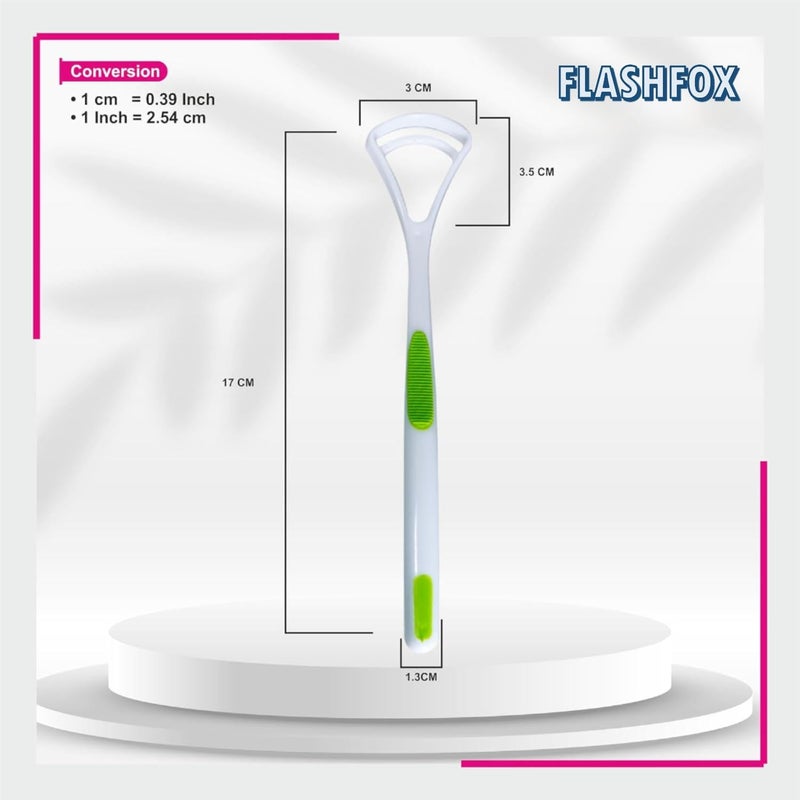 FLASHFOX plastic tongue cleaner Fights Bad Breath & Oral Health Care Improved Taste Sense for fresh people of india for adult & children Flexible Handle Easy to Use pack of 4 tongue cleaner plastic. - Image 5