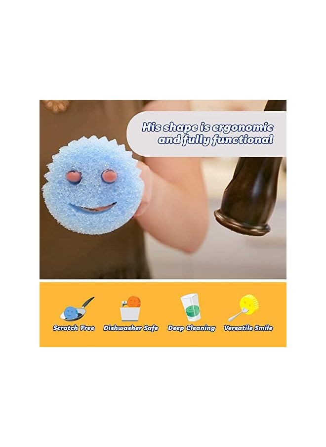 Scrub Daddy مجموعة إسفنجات دادي - ألوان - إسفنجات خالية من الخدوش للأطباق والمنزل، مقاومة للرائحة، ناعمة في الماء الدافئ، ثابتة في الماء البارد، تنظيف عميق، آمنة للغسل في غسالة الأطباق، متعددة الاستخدامات، عملية، مريحة، 3 قطع  - Image 2