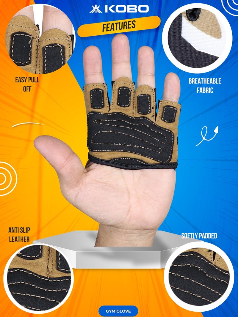 Kobo WTG-65 Weight Lifting Gym Gloves Hand Protector for Fitness Training - Image 3