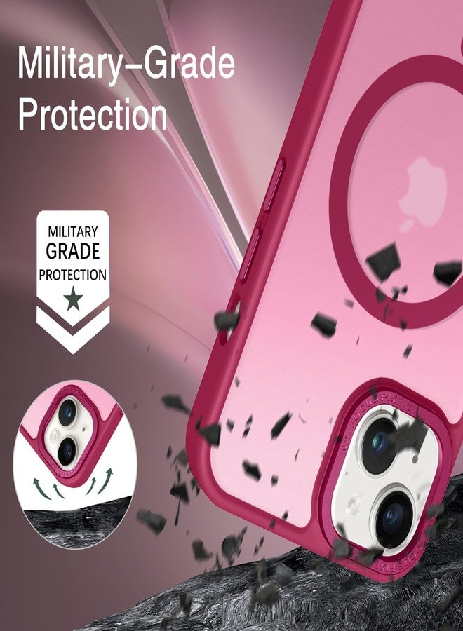 BENTOBEN Magnetic for iPhone 13 Case & iPhone 14 Case [Compatible with Magsafe] Translucent Matte Phone Case iPhone 13/14 6.1 inch Slim Thin Shockproof Women Men Protective Cover, Plum Red - Image 3