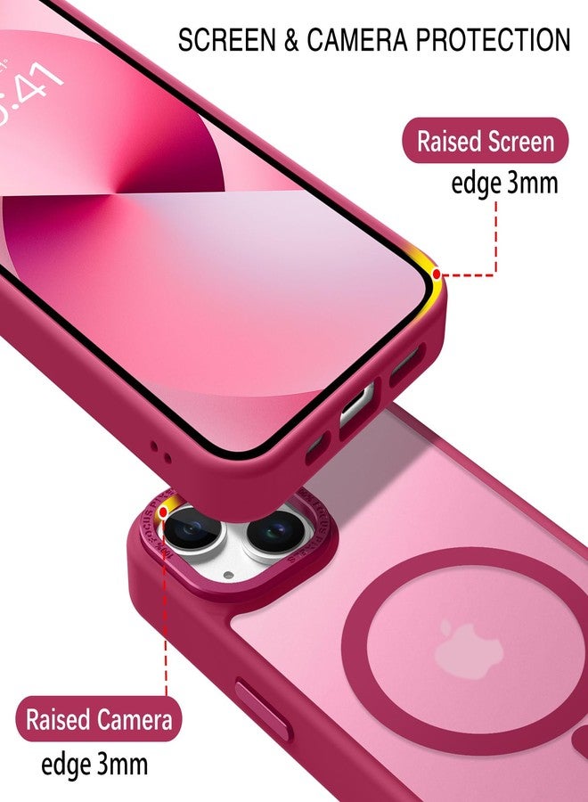 BENTOBEN Magnetic for iPhone 13 Case & iPhone 14 Case [Compatible with Magsafe] Translucent Matte Phone Case iPhone 13/14 6.1 inch Slim Thin Shockproof Women Men Protective Cover, Plum Red - Image 5