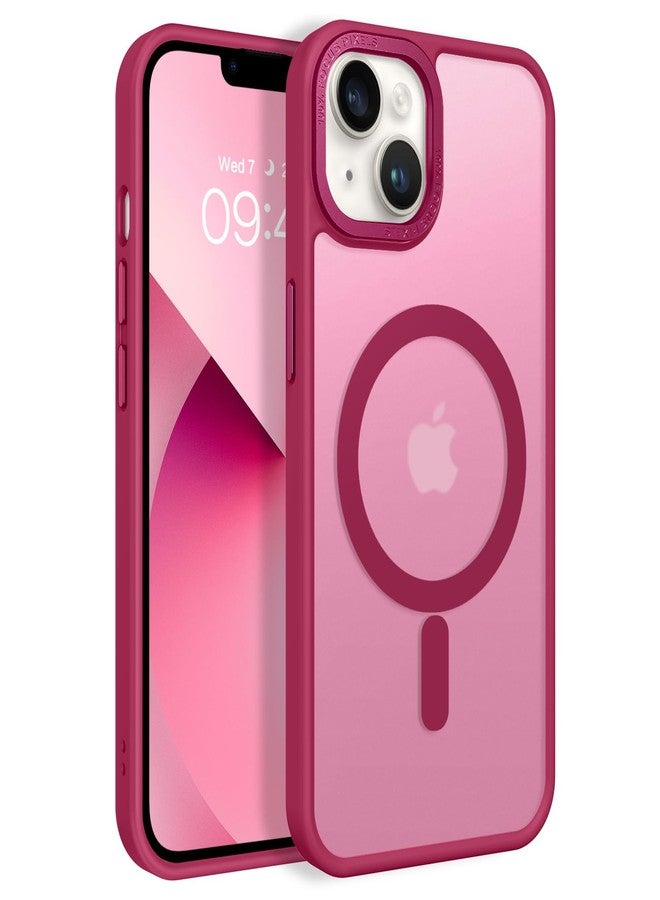 BENTOBEN Magnetic for iPhone 13 Case & iPhone 14 Case [Compatible with Magsafe] Translucent Matte Phone Case iPhone 13/14 6.1 inch Slim Thin Shockproof Women Men Protective Cover, Plum Red - Image 1