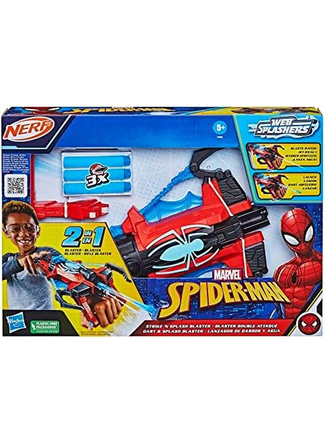 SPIDERMAN Marvel Nerf Strike And Splash Blaster Blast Darts Or Water Super Hero Toys Marvel Toys For Kids Ages 5 And Up - Image 2