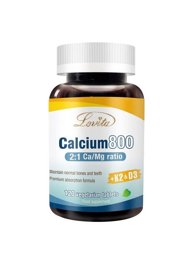 Lovita - Calcium 800 Mg Highly Absorbable Calcium Citrate With Vitamin D3 & Vitamin K2 Calcium Magnesium With Zinc Copper Manganese Vegan Calcium Supplement For Bone Health 120 Tablets - Image 1