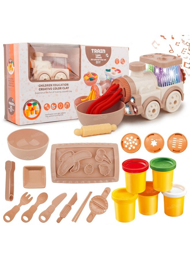 زيست فور تويز مجموعة قطار الطين من Zest 4 Toyz، لعبة عجينة اللعب DIY مع أضواء وموسيقى، مجموعة أنشطة تعليمية إبداعية للأطفال تتضمن ملحقات وطين ملون من أجل التعلم الممتع والتطوير للأولاد والبنات  - Image 1