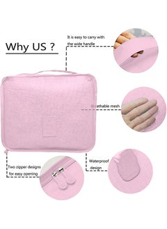 Arabest 6PCS Set Travel Luggage Organizer Packing Cubes Set Storage Bag Waterproof Laundry Bag Traveling Accessories - Pink  - Image 2