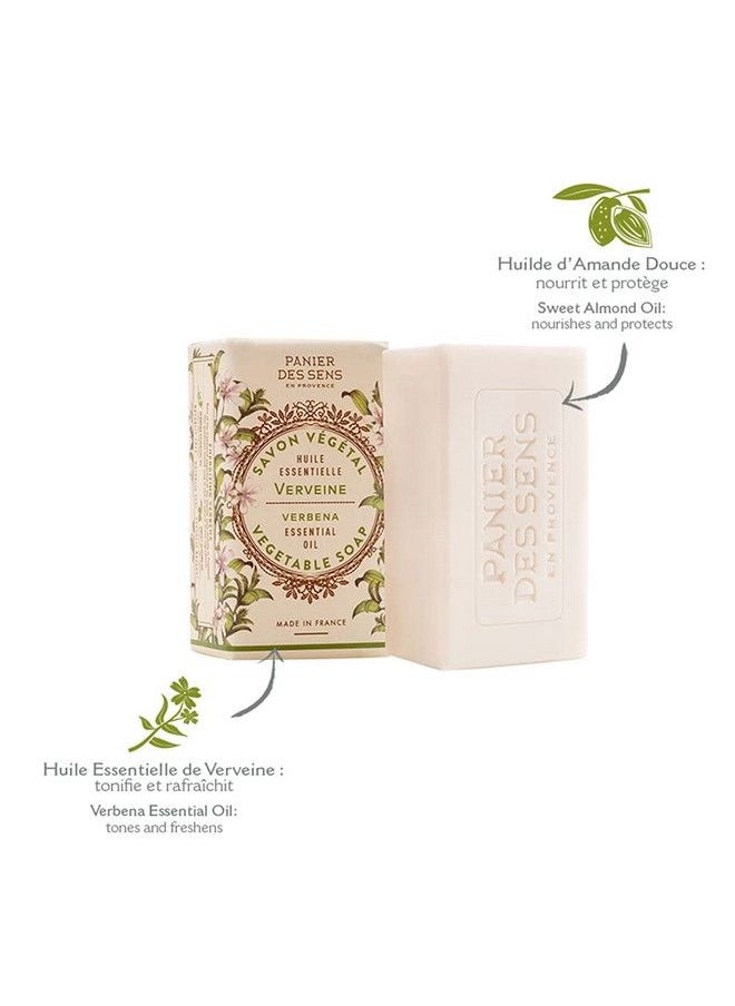 PANIER DES SENS Verbena Bar Soap With Sweet Almond Oil 97% Natural & Made In France 2 Bars 5.3Oz/150G Each  - Image 4