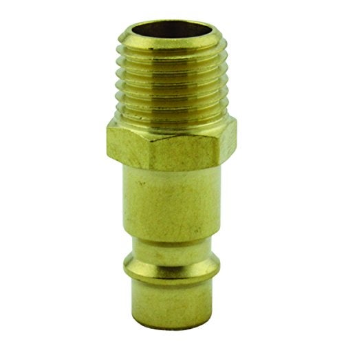 Milton Industries 760 1/4" MNPT HIGHFLOWPRO™ V-Style/European Interchange Brass Air Plug Fitting (High Volume Low Pressure Application) -Box of 10 - Image 1