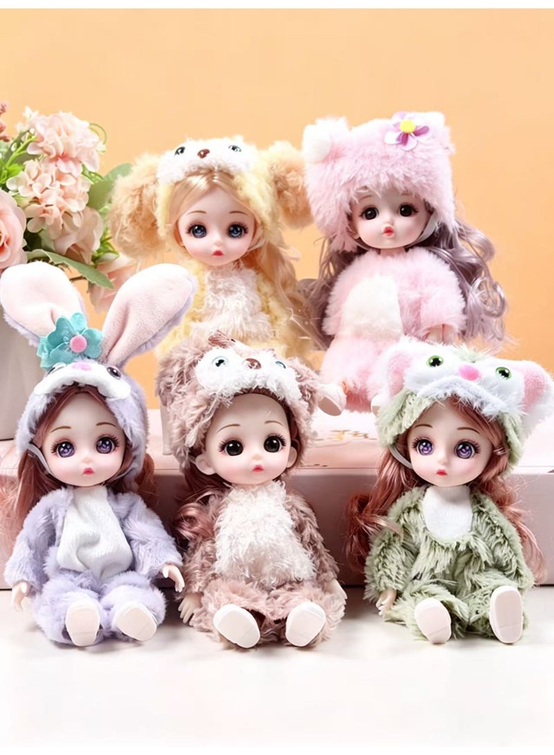 A gift set of 5 mini fashion dolls from the Stitch with Love (Daisy) series, suitable as a toy gift for girls. - Image 1