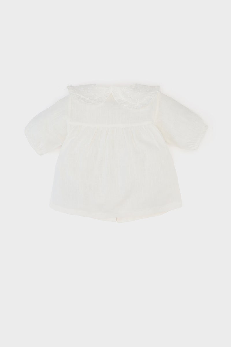 ديفاكتو قميص نص كم بناتي قصة عادية بياقة بالدانتيل - Image 3