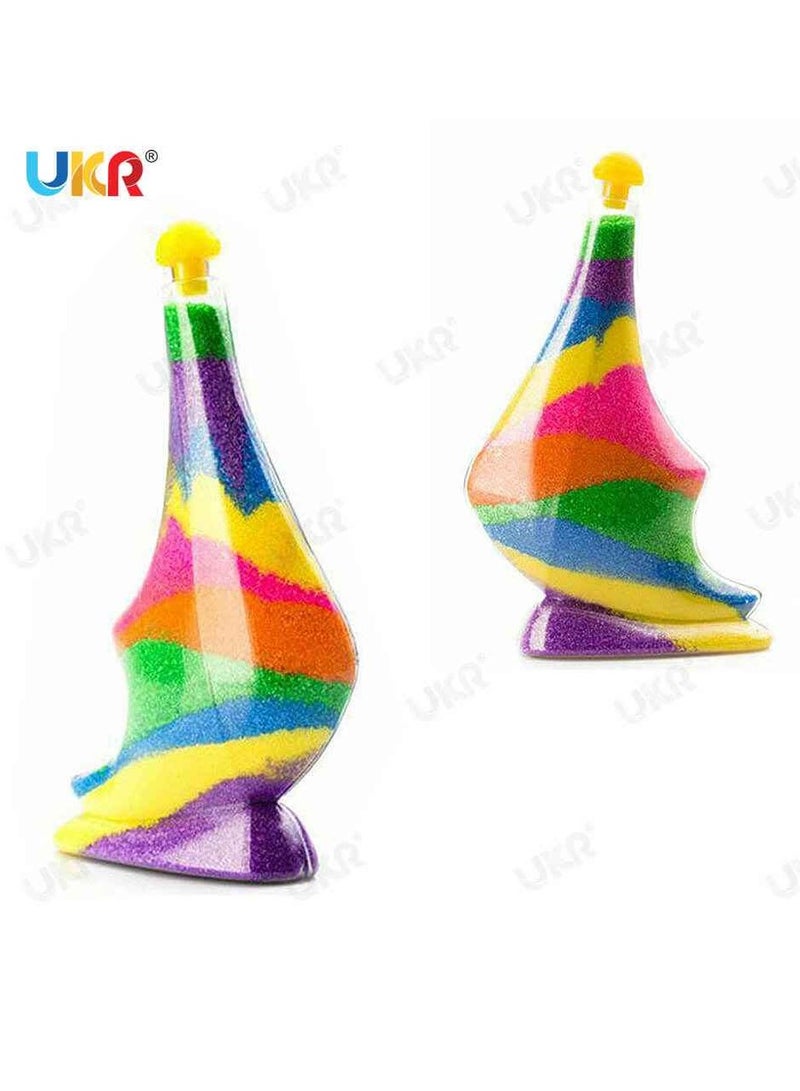 UKR Sand Art Kit – DIY Craft Supplies with 4 Bottles & 6 Colorful Sands for Kids' Sand Art Projects | Creative Arts & Crafts Kit for Children | Fun DIY Craft Activity for Kids - Image 3