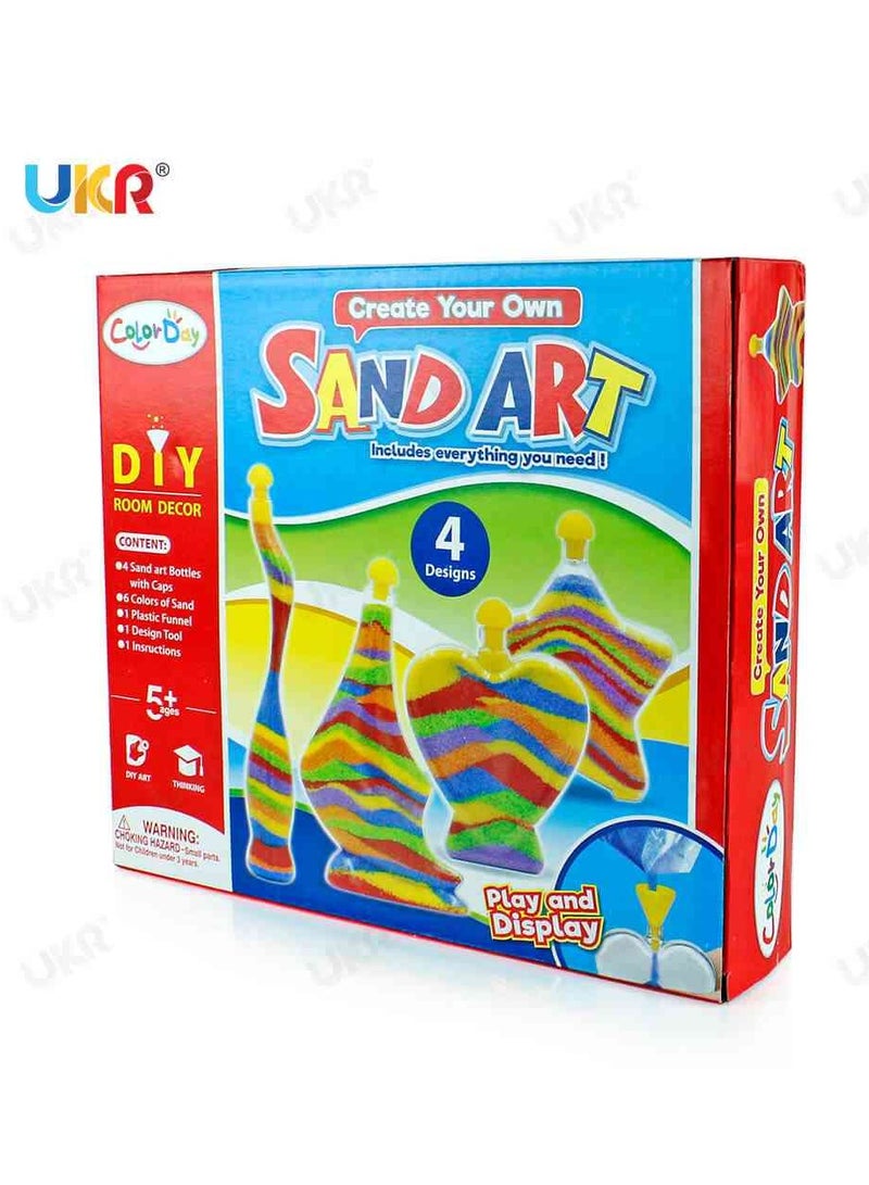 UKR Sand Art Kit – DIY Craft Supplies with 4 Bottles & 6 Colorful Sands for Kids' Sand Art Projects | Creative Arts & Crafts Kit for Children | Fun DIY Craft Activity for Kids - Image 5