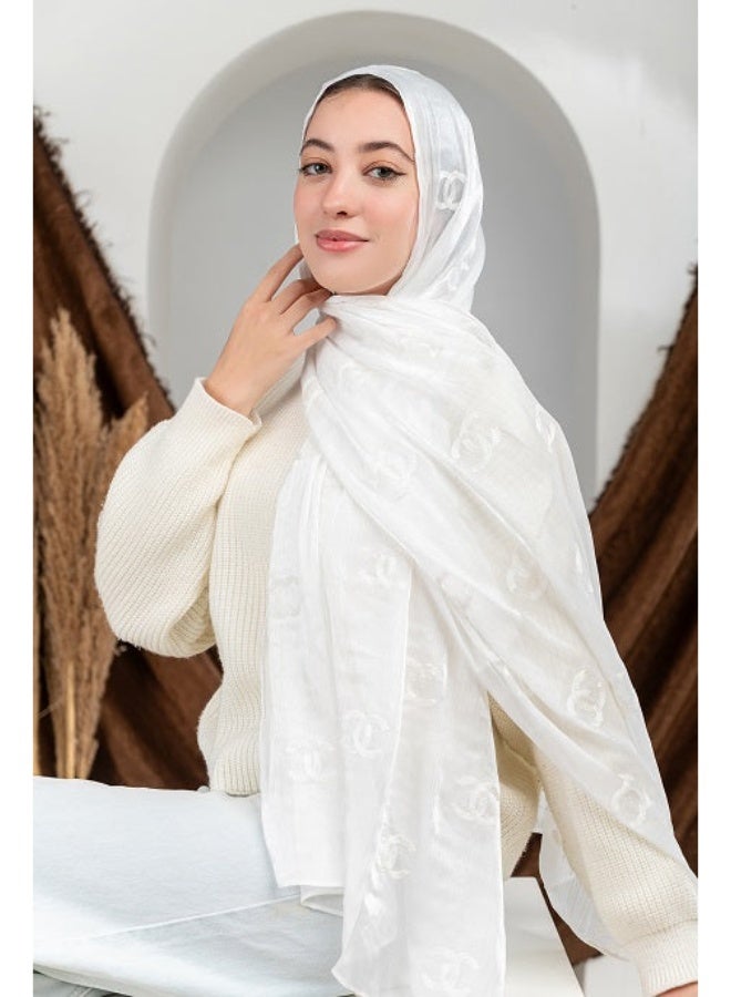 طرحة فاخرة شيفون راقية - أوف وايت