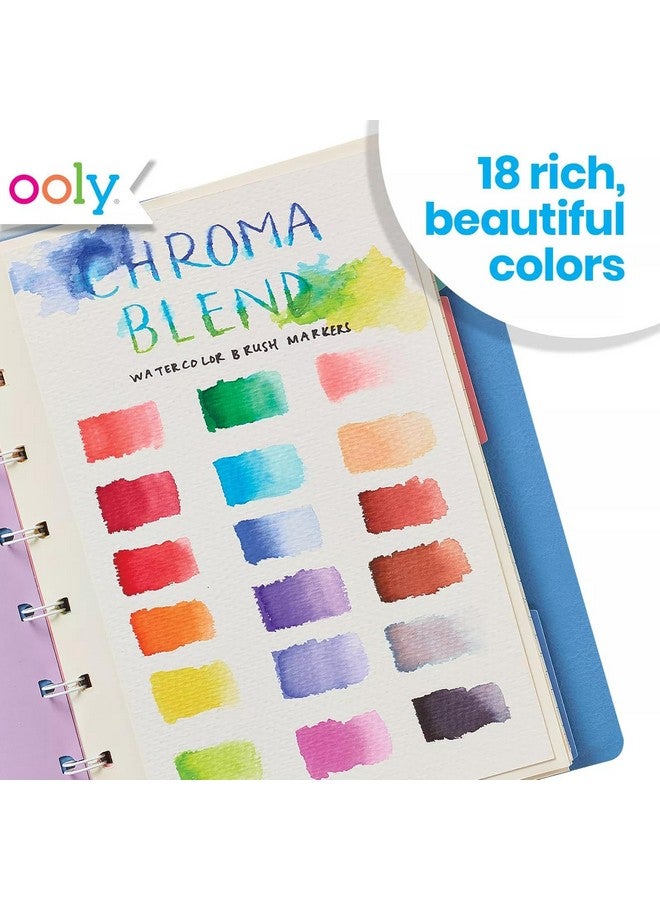 Ooly Chroma Blends Watercolor Brush Markers Set Of 18 - Image 4