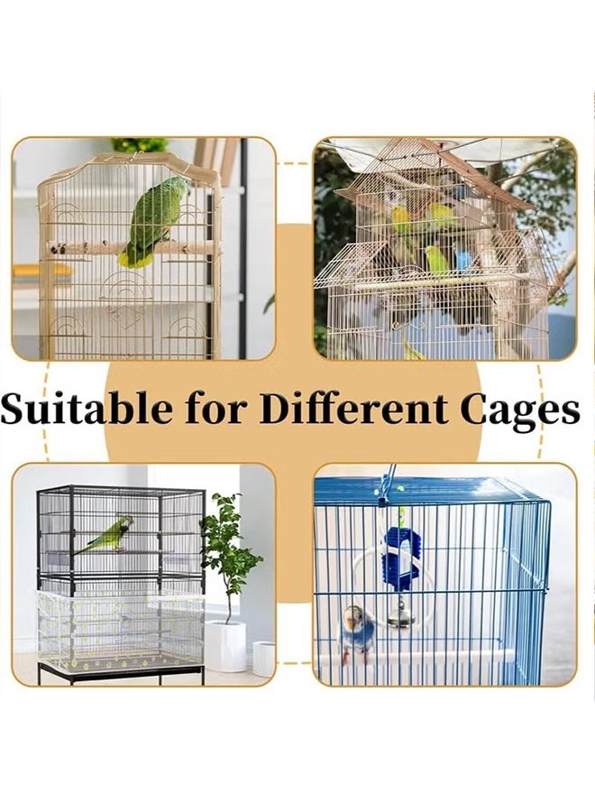Bird Cage Seed Catcher, Large Bird Cage Cover, Universal Adjustable Soft Bird Cage Cover with Daisy Pattern, Birdcage Cover for Parrot Parakeet Macaw Round Square Cages, Prevent Scatter and Mess - Image 3